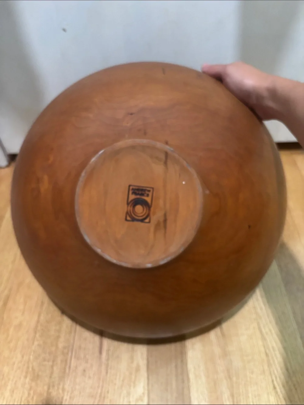 ANDREW PEARCE large Champlain wood bowl in cherry with wood oil and two servers